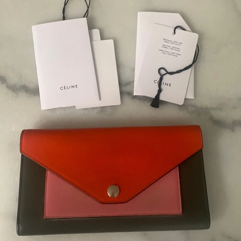 Celine Envelope Wallet Clutch Holds  IPhone 10 (Some wear) - Picture 2 of 10